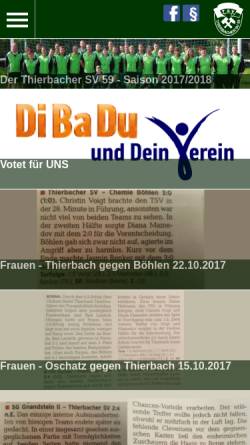 Vorschau der mobilen Webseite www.thierbachersv59.de, Thierbacher SV 59 e.V.