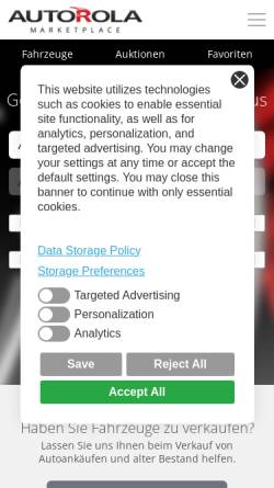 Vorschau der mobilen Webseite www.autorola.de, Autorola GmbH