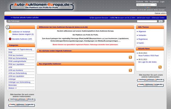 Vorschau von www.auto-auktionen-europa.de, Heyne GmbH
