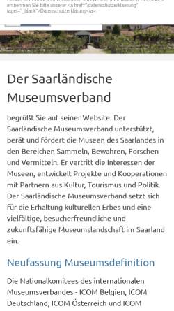 Vorschau der mobilen Webseite museumsverband-saarland.de, Saarländischer Museumsverband e.V.
