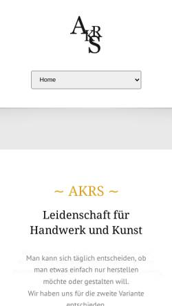 Vorschau der mobilen Webseite akrs.de, Atelier für Kunst und Rahmen GmbH