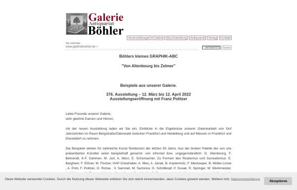 Vorschau von www.galerieboehler.de, Buchhandlung und Galerie Boehler