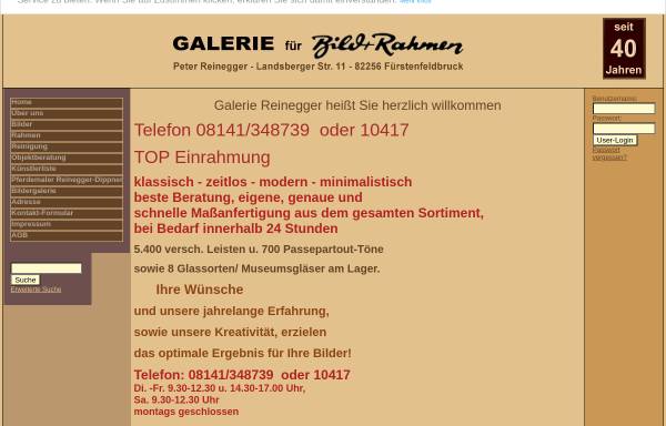 Vorschau von www.reinegger.de, Galerie für Bild und Rahmen Peter Reinegger