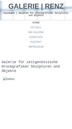 Vorschau der mobilen Webseite www.galerie-i-renz.de, Galerie Ingrid Renz, Fellbach