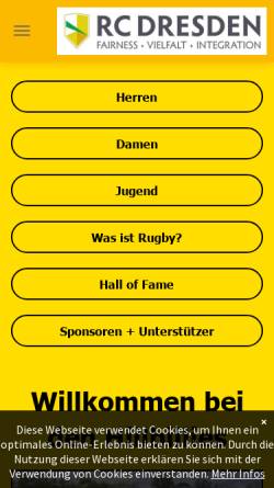 Vorschau der mobilen Webseite www.dresdenrugby.de, Hillbillies - Rugby-Verein Dresden e.V.