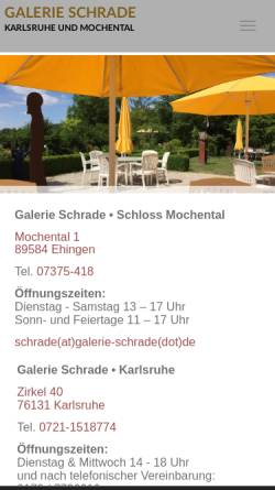 Vorschau der mobilen Webseite www.galerie-schrade.de, Galerie Schrade