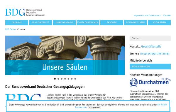 Vorschau von bdg-online.org, Bundesverband Deutscher Gesangspädagogen (BDG)