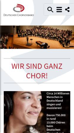 Vorschau der mobilen Webseite www.deutscher-chorverband.de, Deutscher Sängerbund e.V. (DSB)
