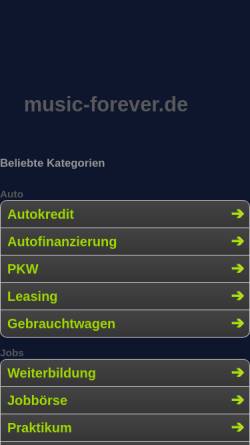 Vorschau der mobilen Webseite www.music-forever.de, music-forever.de