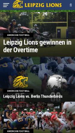 Vorschau der mobilen Webseite www.leipzig-lions.de, Leipzig Lions