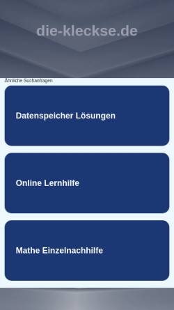 Vorschau der mobilen Webseite www.die-kleckse.de, Förderverein Kindergarten Hattert e.V.