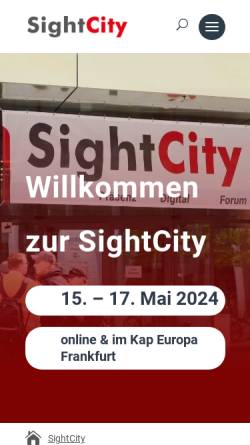 Vorschau der mobilen Webseite www.sightcity.net, SightCity - Frankfurt