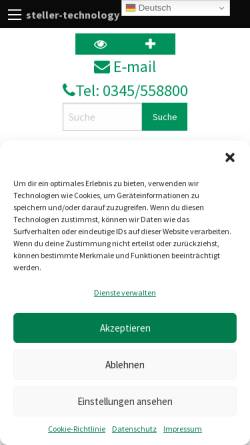 Vorschau der mobilen Webseite www.steller-systemtechnik.de, Steller-Technology