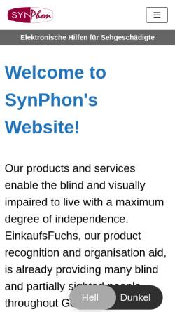 Vorschau der mobilen Webseite www.synphon.de, SynPhon GmbH