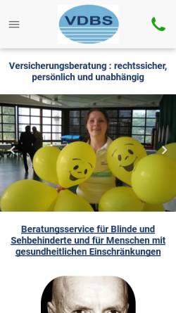 Vorschau der mobilen Webseite vdbs-online.de, Versicherungsdienst für Blinde und Sehbehinderte
