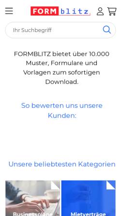 Vorschau der mobilen Webseite www.formblitz.de, Formblitz