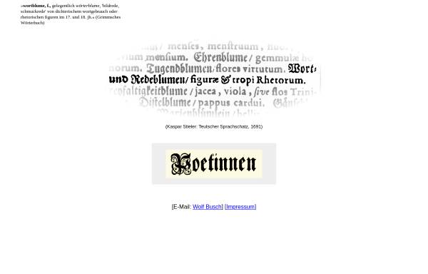 Vorschau von www.wortblume.de, Ausgewählte Lyrik deutschsprachiger Dichterinnen