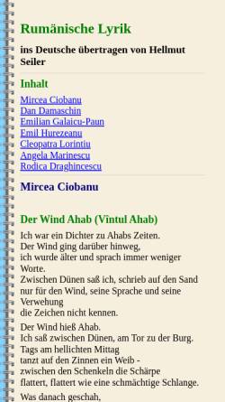 Vorschau der mobilen Webseite www.alb-neckar-schwarzwald.de, Rumänische Lyrik der Gegenwart