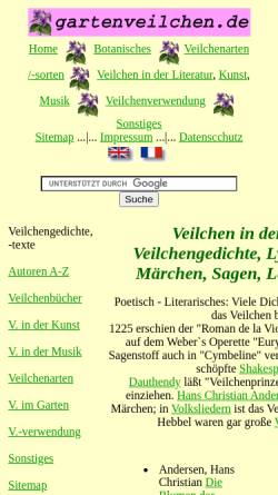 Vorschau der mobilen Webseite www.gartenveilchen.de, Veilchengedichte