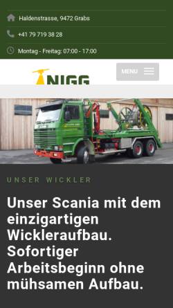 Vorschau der mobilen Webseite www.wnigg.ch, Walter Nigg Seilbahnen