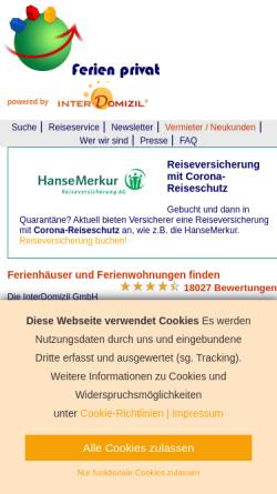 Vorschau der mobilen Webseite www.ferien-privat.de, Ferien-Privat.de [InterDomizil]