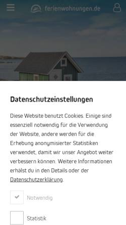 Vorschau der mobilen Webseite www.ferienwohnungen.de, Ferienwohnungen.de [Fewodata e.K.]