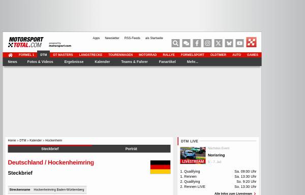 Vorschau von www.motorsport-total.com, Motorsport Total: DTM-Hockenheim-Ring