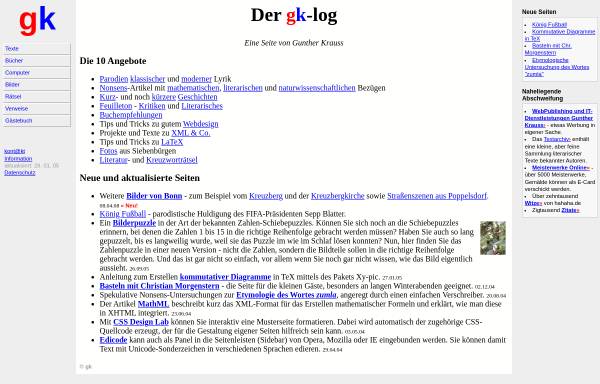 Vorschau von www.guntherkrauss.de, Der gk-log
