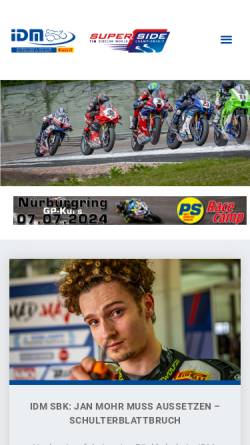 Vorschau der mobilen Webseite idm.de, Internationale Deutsche Motorradmeisterschaft