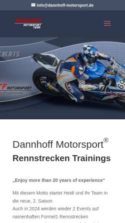 Vorschau der mobilen Webseite www.dannhoff-motorsport.de, Dannhoff Motorsport