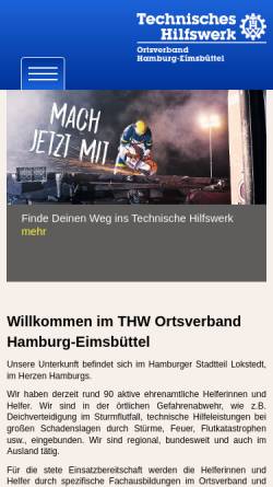 Vorschau der mobilen Webseite www.ov-hamburg-eimsbuettel.thw.de, THW Ortsverband Hamburg-Eimsbüttel