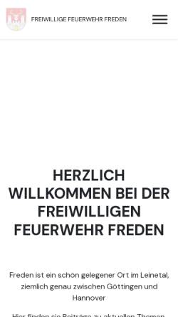 Vorschau der mobilen Webseite www.feuerwehr-freden.de, Freiwillige Feuerwehr Freden (Leine)