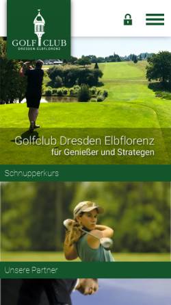 Vorschau der mobilen Webseite www.golfclub-dresden.de, Golfclub Dresden Elbflorenz