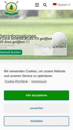 Vorschau der mobilen Webseite www.golfanlage-ullersdorf.de, Golfclub Dresden Ullersdorf