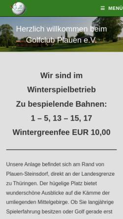 Vorschau der mobilen Webseite www.golfclub-plauen.de, Golfclub Plauen-Steinsdorf