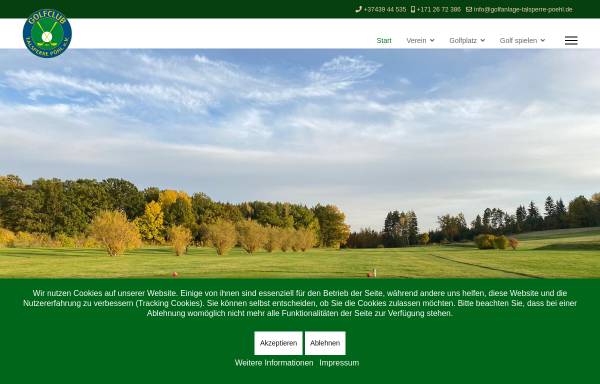 Vorschau von www.golfanlage-talsperre-poehl.de, Golfclub Talsperre Pöhl