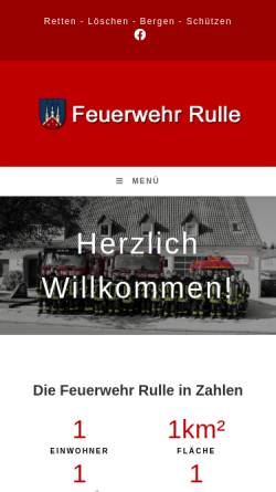 Vorschau der mobilen Webseite www.feuerwehr-rulle.de, Freiwillige Feuerwehr Rulle