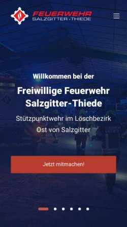 Vorschau der mobilen Webseite www.feuerwehr-thiede.de, Freiwillige Feuerwehr Salzgitter Thiede
