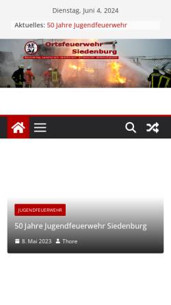 Vorschau der mobilen Webseite www.feuerwehr-siedenburg.de, Freiwillige Feuerwehr Siedenburg