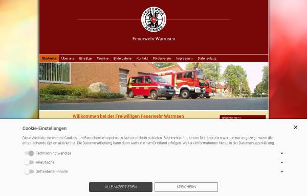 Vorschau von www.feuerwehr-warmsen.de, Freiwillige Feuerwehr Warmsen