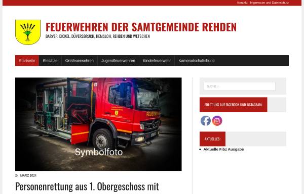 Vorschau von www.ff-rehden.de, Freiwillige Feuerwehren der Samtgemeinde Rehden