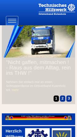 Vorschau der mobilen Webseite www.thw-kutenholz.de, THW Ortsverband Kutenholz