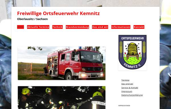 Vorschau von www.feuerwehr-kemnitz.de, Freiwillige Feuerwehr Kemnitz