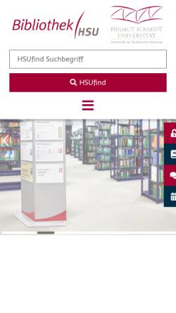 Vorschau der mobilen Webseite www.hsu-bibliothek.de, Universitätsbibliothek