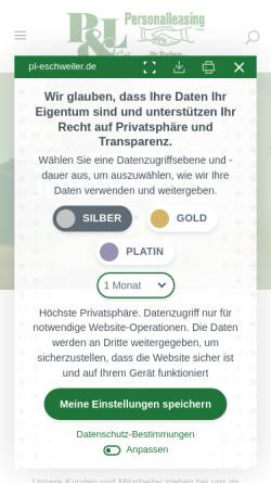 Vorschau der mobilen Webseite pl-eschweiler.de, P&L Personalleasing GmbH