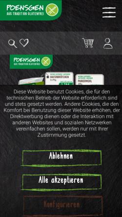 Vorschau der mobilen Webseite poensgen-brot.de, Spezial-Diät-Bäckerei Poensgen GmbH