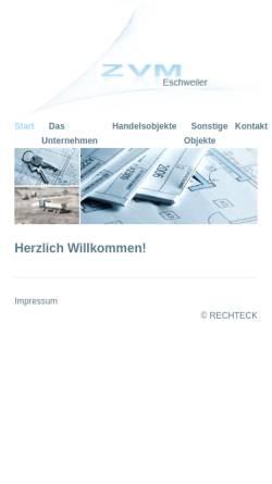 Vorschau der mobilen Webseite www.zvm-eschweiler.de, ZVM Bau- & Bodenverwertung GmbH