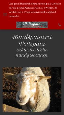 Vorschau der mobilen Webseite www.wollspatz.de, Handspinnerei Wollspatz