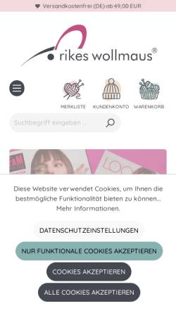 Vorschau der mobilen Webseite www.rikes-wollmaus.de, Rike´s Wollmaus