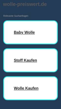 Vorschau der mobilen Webseite www.wolle-preiswert.de, Wolle Versand Rüfer OHG